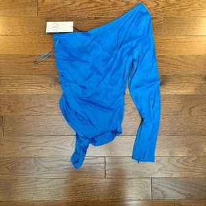 Zara Royal Blue one shoulder bodysuit SIZE:SMALL